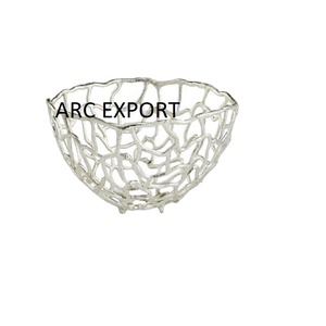 White Aluminum Fruit <b>Bowl</b> Stylish Decorative <b>Large</b> Serving Tray <b>Bowl</b> Table Decorative Fruit and <b>Salad</b> Serving <b>Bowl</b> in India - Product Image 1