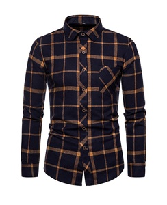 <b>Men's</b> High Quality 100% Cotton Flannel <b>Shirt</b> Custom Design Breathable Sustainable Long Sleeves Striped for High Demand Spring - Product Image 3