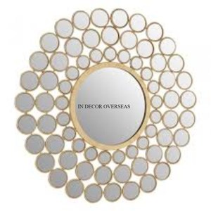 Trendy Pattern Arrival Attractive Look Gold Plated Heavy Duty Metal Stylish Designer Frame Wall Mirror Home <b>Decoration</b> Supplies - Product Image 2