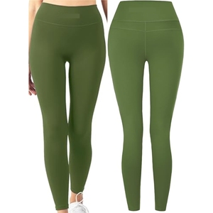 กางเกงเอวสูงสำหรับผู้หญิงเลกกิ้งออกกำลังกายกางเกงโยคะเนื้อนุ่มควบคุมกล้ามเนื้อไร้รอยต่อด้านหน้า - Product Image 1