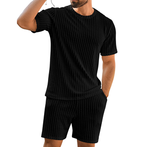 Men's Summer Tracksuit 2-Piece Set Custom Blank T-Shirt High Quality Embroidery Jogger Sets Plus Size Printed <b>Technics</b> Men's Set - Product Image 4