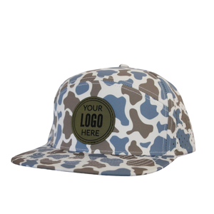 Sombrero de béisbol de 5 paneles Logotipo de parche de goma personalizado Gorra deportiva impermeable Agujero de corte láser Perforado Cuerda de golf Camo - Product Image 1