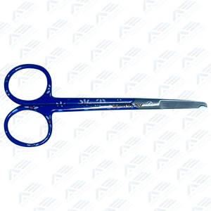 Ciseaux chirurgicaux à point sur mesure avec poignée bleue et ciseaux de coupe de suture chirurgicale en acier inoxydable imprimés de fleurs - Product Image 1
