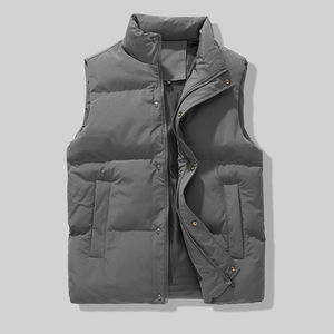 Custom Designed Thick Warm Bubble Puffer Vest for Men Winter down <b>Sleeveless</b> <b>Coats</b> for Streetwear and Windbreakers Outer Wear - Product Image 4