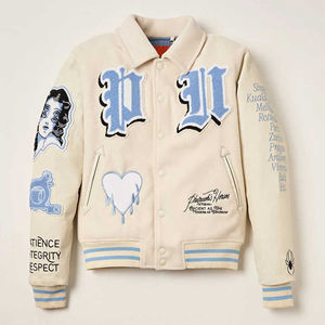 OEM logotipo personalizado manga de pana Chenille bordado Vintage Letterman Varsity estilo invierno Casual Letterman chaqueta para hombres - Product Image 1
