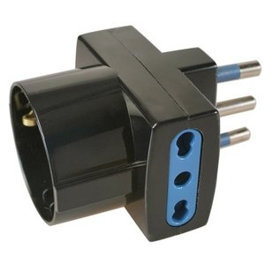 Adaptador de Enchufe Eléctrico Estándar Italiano con 2 Enchufes 2P+T de 10/16A, 1 Enchufe 2P+T de 10A, Conector de Enchufe Alemán de 16A, Accesorios - Product Image 1