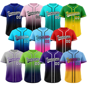 Camiseta de Béisbol Lisa al por Mayor de Fábrica, Sudadera con Degradado Elegante, Logotipo y Nombre Personalizados, Jersey de Béisbol para Hombres, Mujeres y Jóvenes - Product Image 2