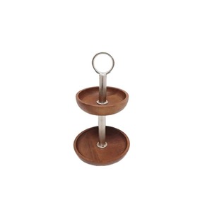 Présentoir à gâteau en bois de forme ronde au design attrayant Finitions naturelles pour présentoir de fête d'anniversaire de mariage en vrac personnalisé - Product Image 2