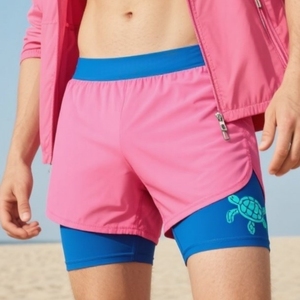 Vente en gros en usine 2 en 1 shorts d'entraînement pour hommes 7 pouces entrejambe vêtements de sport athlétiques musculation course shorts de plage avec doublure - Product Image 4