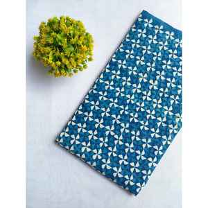 ผ้าฝ้ายออร์แกนิกแท้พิมพ์ลายบล็อก JBRBKA59 Bagru สำหรับตกแต่งบ้านและเบาะประเภทเส้นด้ายที่มีการถักและหวี - Product Image 1