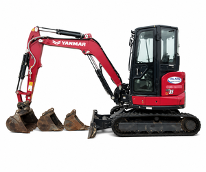 Mini-excavatrice compacte sur chenilles VIO35 avec moteur diesel rouge, haute puissance de creusement et attache multi-bennes - Product Image 5