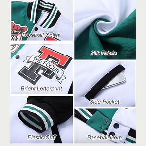 Chaqueta de bombardero de béisbol Varsity corta al por mayor chaqueta universitaria con letras bordadas personalizadas para mujer genuina - Product Image 5