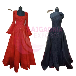 Robe de soirée verte entièrement ornée de perles, robe de mariée de fête, taille et couleur personnalisées, MOQ 5 pièces, robe élégante pour femmes - Product Image 2