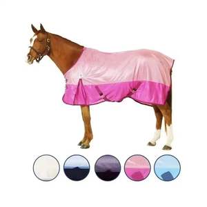 Manta para Caballo, Tejido Oxford 600D, Negra, Cuello Estándar, Solapa Grande para la Cola, 2 Correas para las Patas, Impermeable, para Todas las Estaciones, Uso en Exteriores - Product Image 5