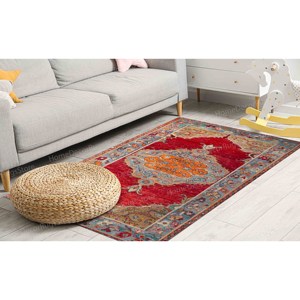 Turkish Design Wool Patchwork <b>Rug</b> Customs Floral Medallion <b>Chenille</b> <b>Rug</b> with Latex Backing - Product Image 4