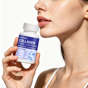 Complément alimentaire au collagène OEM ODM types I, II, <span class=keywords><strong>III</strong></span>, V, X, biotine, kératine, acide hyaluronique, 14-en-1, pour adultes, 60 capsules, en vrac - Product Image 2