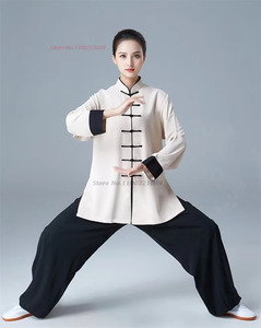 Trẻ em jiu jitsu Kimono Trung Quốc Tai Chi Kung Fu đồng phục thoáng khí 100% bông phía trước Logo đào tạo tập thể dục ngoài trời - Product Image 4