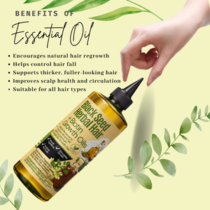 Kit de Soins Capillaires : Huile de Croissance Capillaire aux Herbes de Nigelle et Huile de Biotine 250ml – Traitement pour Cuir Chevelu Irrité et Cheveux Ternes - Product Image 5