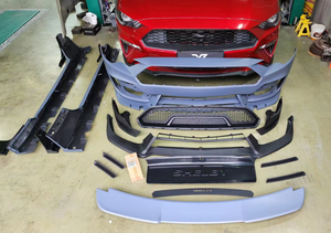 Kit Carrozzeria Stile Shelby per <span class=keywords><strong>Ford</strong></span> Mustang 2018-2021, Paraurti Anteriore, Minigonne Laterali, Spoiler, Cofano - Componenti Auto PP di Alta Qualità - Product Image 5