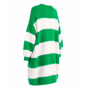 Cardigan long respirant personnalisé Iota Phi Lambda Sorority avec logo brodé sur le devant, vert et blanc, décontracté, manches longues pour femme - Product Image 3