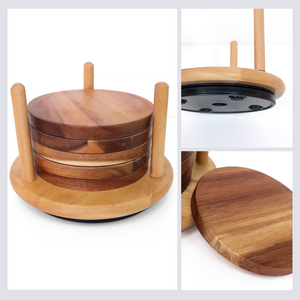 Wholesale Blank Wood <b>coaster</b> Custom Wooden Round Absorbent square <b>Coasters</b> <b>Set</b> for Drinks - Product Image 5