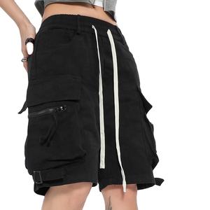 Nuevos shorts casuales de verano 2026 para mujer, shorts cargo con cordón, bolsillos, estilo urbano, holgados y extragrandes. - Product Image 1