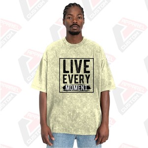 T-shirt pour homme élégant en denim délavé à l'acide, appliques écologiques, patchs, 100% coton, confortable, design tendance pour l'été, batik - Product Image 1