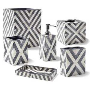 ชุดห้องน้ำหกชิ้นทำจากเรซิ่นพร้อมถาดและที่วางสบู่สไตล์ทันสมัยเป็นมิตรกับสิ่งแวดล้อม - Product Image 1