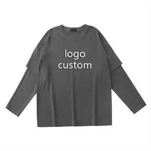 Sudaderas de manga larga para hombre con etiqueta personalizada OEM con diseño de cremallera transpirable de cuello redondo de doble capa crea tu propio estilo - Product Image 2