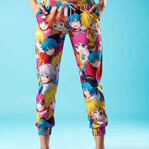 Pantalon de survêtement personnalisé Anime Pantalon de jogging oversize à sublimation Pyjama Pantalon de survêtement anime à taille haute élastique - Product Image 3
