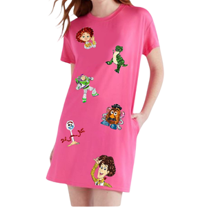 ชุดเดรสคอกลมแขนระบายปักเลื่อมงานปักด้วยมือผ้าฝ้าย100% ฤดูร้อนฤดูใบไม้ผลิดีไซน์ใหม่ - Product Image 3