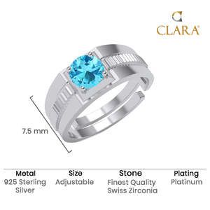 NOVAMART Fine Buy Premium 925 Pure Sterling <b>Silver</b> <b>Rings</b> for <b>Men</b> Boho Style Cluster Topaz Jade Main Rhodium Platinum Inlaid Whol - Product Image 5