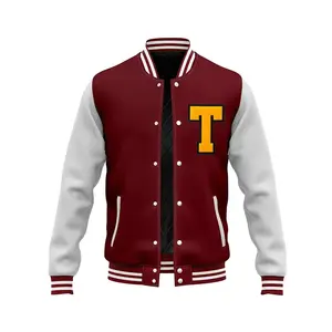 Best-seller Vestes universitaires d'hiver style cool personnalisées Vestes universitaires en cuir pour hommes - Product Image 4