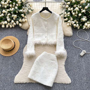 Fall Women's Casual Sets Top And High Waist Patchwork Hip <b>Skirts</b> Suit Clothing Wholesale - Product Image 4