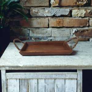 ถาดเสิร์ฟไม้มะม่วงสี่เหลี่ยมสีน้ำตาลธรรมชาติทำจากมือลูกปัดไม้ปลอดภัยต่ออาหารเป็นมิตรกับสิ่งแวดล้อมสำหรับบ้านห้องครัว - Product Image 3