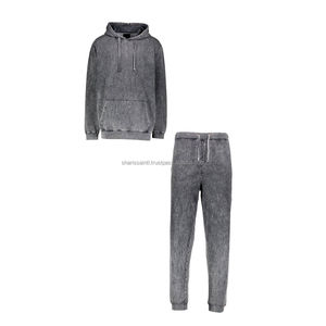 Chándal de lavado ácido para hombre de la mejor calidad Material transpirable hecho para hacer deporte para correr Chándal de lavado ácido - Product Image 1