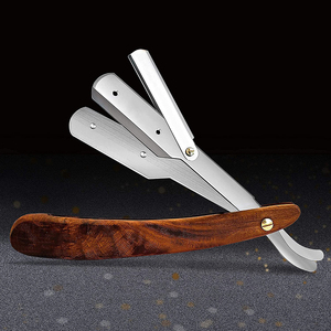 Rasoirs droits manuels en acier inoxydable de haute qualité pour hommes manche en bois outil de beauté de barbier - Product Image 5