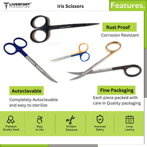 Acier inoxydable de qualité supérieure, ciseaux à iris 4 ", pointe fine et droite de 4.5", ciseaux d'instruments chirurgicaux autoclavables CE - Product Image 4