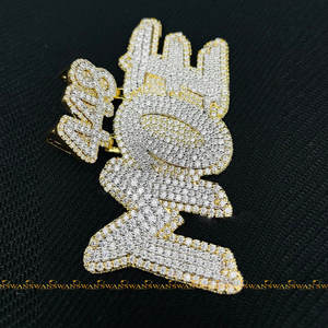 Unisex 10K oro amarillo Moissanite diamantes colgante y encanto increíble estilo Hip Hop totalmente helado VVS claridad regalo para todas las ocasiones - Product Image 4