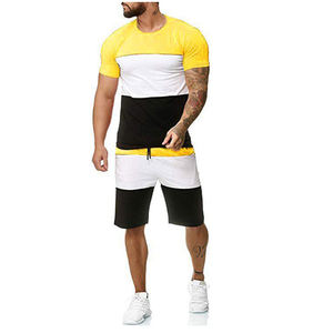 2024 Unisex personalizado de dos piezas de ropa deportiva de verano transpirable tejido camiseta y pantalones cortos conjunto con diseño de logotipo estampado Puff para hombres - Product Image 2