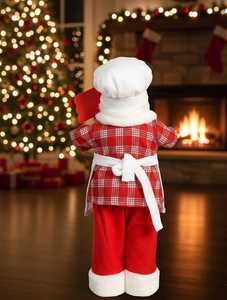 Le chef cuisinier Père Noël : Décoration de cuisine en laine autoportante, Père Noël en laine, décoration de table de Noël mignonne, Père Noël chef cuisinier en laine - Product Image 4