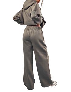 Survêtement d'hiver pour femme de haute qualité, couleur unie, surdimensionné, épaules tombantes, polyester/coton, survêtement 2 pièces chez Nurak 2026 - Product Image 4