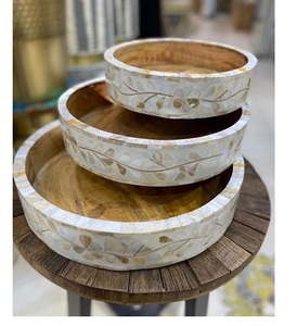 Plateau en bois de noyer de haute qualité pour la cuisine servant des plats et des assiettes de pain de salade de fruits - Product Image 4