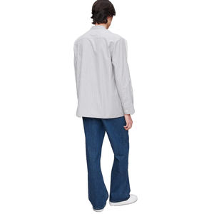 Jeans droits mi-lourds bleu foncé pour homme, coupe taille haute, coupe droite, coupe-vent, respirant, grande taille, séchage rapide, fermeture éclair, tissu enduit - Product Image 6