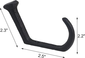 Wall Mount Coat Hanger <b>Hooks</b> Rustic Farmhouse Cast Iron <b>Towel</b> Hanger for Coat Scarf Bag <b>Towel</b> Key Cap Hat - Product Image 2