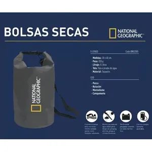 Bolsa Impermeable para Senderismo 5L-Nat Geo DRYSACK BNG2005 100% Impermeable Gris - Product Image 4