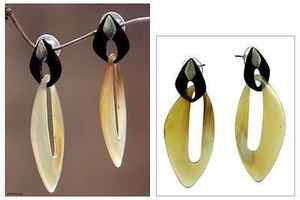 Pendientes colgantes redondos de cuerno de buey más vendidos, joyería clásica hecha a mano para mujer, diseño de inspiración étnica - Product Image 4