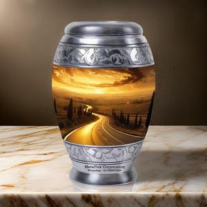 Urna de cremación monarca de estilo adulto americano Heaven Way, tarro de entierro funerario de Metal de aleación sólida, urna de cenizas de recuerdo humano de alta calidad - Product Image 3