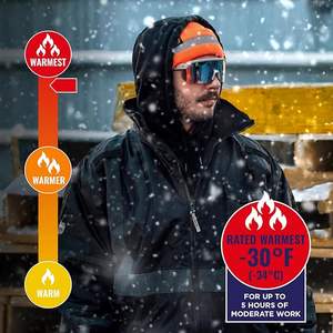 Chaqueta de Invierno Aislante de Alta Visibilidad para Hombre, Personalizada, Resistente al Viento, Impermeable, Reflectante, Ropa de Seguridad - Product Image 2