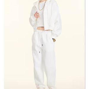 Vêtements de sport de course en polaire de haute qualité personnalisés, veste à capuche zippée, pantalons de survêtement, ensemble de 2 pièces, survêtements pour femmes - Product Image 5